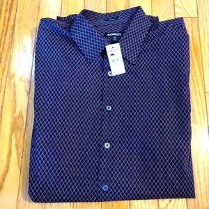 Purple Express button up collared slim fit shirt